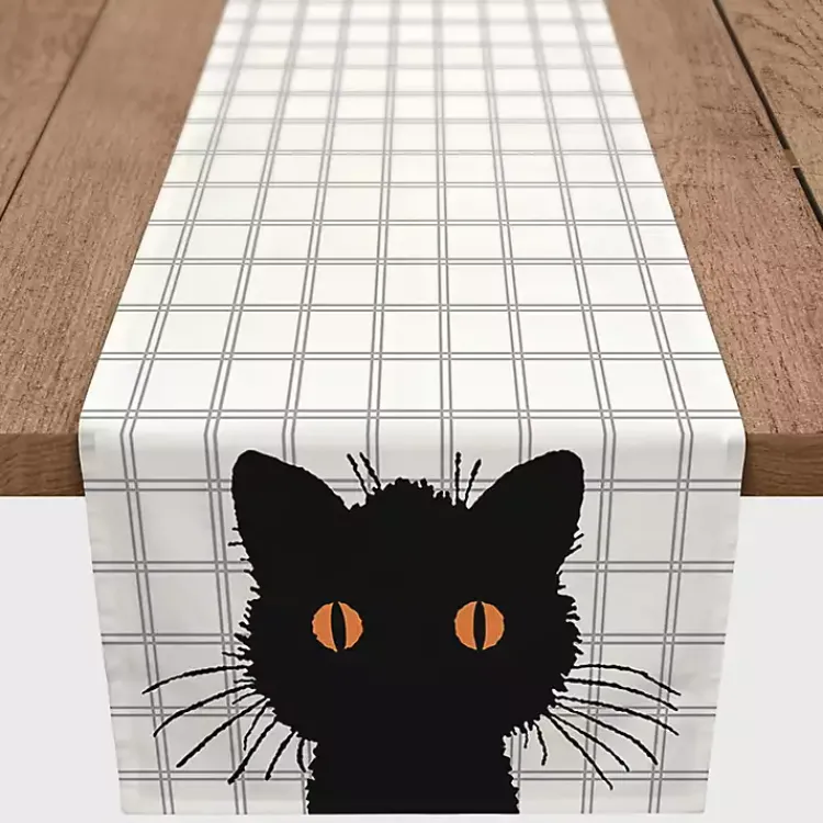 Halloween>Kirklands Home Scaredy Cat Table Runner, 90 in.