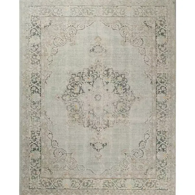Kirklands Home Sea Vintage Medallion Area Rug, 7x10 Green Clearance