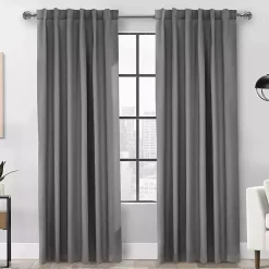 Kirklands Home Silver Baxter Blackout Curtain Panel, 84 in. Gray Hot
