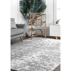Kirklands Home Silver Deena Abstract Area Rug, 5x8 Hot