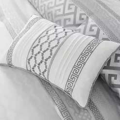 Kirklands Home Silver Geometric Stripes 7-pc. King Comforter Set Clearance