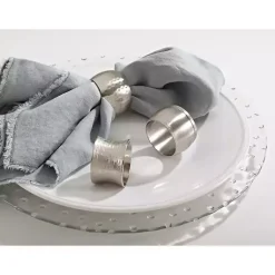 Kirklands Home Silver Metal Round Napkin Rings, Set of 4 Outlet