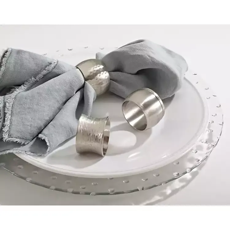 Kirklands Home Silver Metal Round Napkin Rings, Set of 4 Outlet