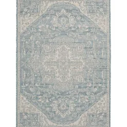 Kirklands Home Sky Medallion Lava Indoor/Outdoor Area Rug, 6x9 Blue