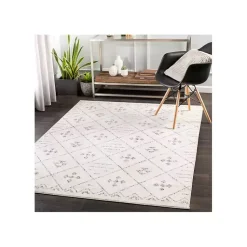 Kirklands Home Slate Gray Diamond Print Area Rug, 5x7 Clearance