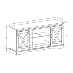 Kirklands Home Sliding Barn Door Open Shelf Wash TV Stand Gray Online