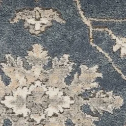 Kirklands Home Smokey Blue and Ivory Floral Area Rug, 6x9 Hot