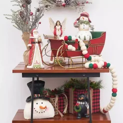 Christmas Decorations>Kirklands Home Snowman Figurine with Cardinals Figurine White