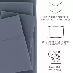 Kirklands Home Stone Ultra Soft 4-pc. Full Sheet Set Gray New