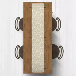 Kirklands Home Tan and White Wildflower Table Runner, 90 in.