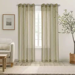 Kirklands Home Boucle Sheer Single Curtain Panel, 95 in. Tan Outlet