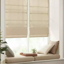 Kirklands Home Faux Silk Room Darkening Roman Shade, 31 in. Tan Online