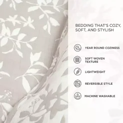 Kirklands Home Tan Floral Reversible 3-pc. King Quilt Set Discount