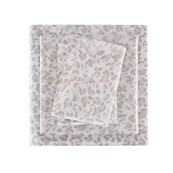 Kirklands Home Taupe Leopard Print Satin 3-pc. Twin Sheet Set Outlet