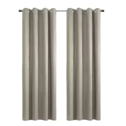 Kirklands Home Taupe Paris Velvet Blackout Curtain Panel, 95 in. Tan New