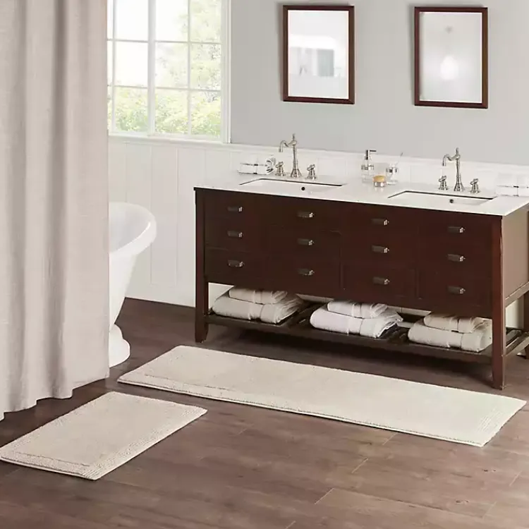 Kirklands Home Taupe Tufted Reversible Cotton Bath Mat, 72 in. Tan Discount