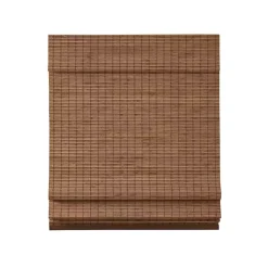Kirklands Home Teak Bamboo Light Filtering Roman Shade, 27 in. Brown Outlet