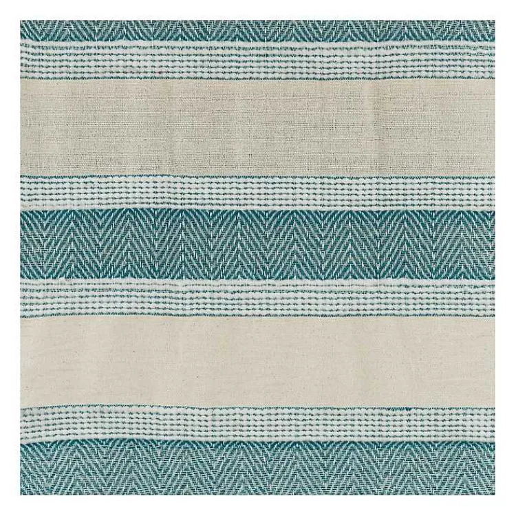 Blankets & Throws>Kirklands Home Teal and Natural Colorblock Chevron Throw