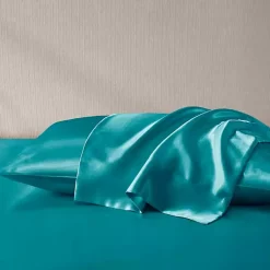 Kirklands Home Teal Satin Standard 2-pc. Pillow Case Set Blue Outlet