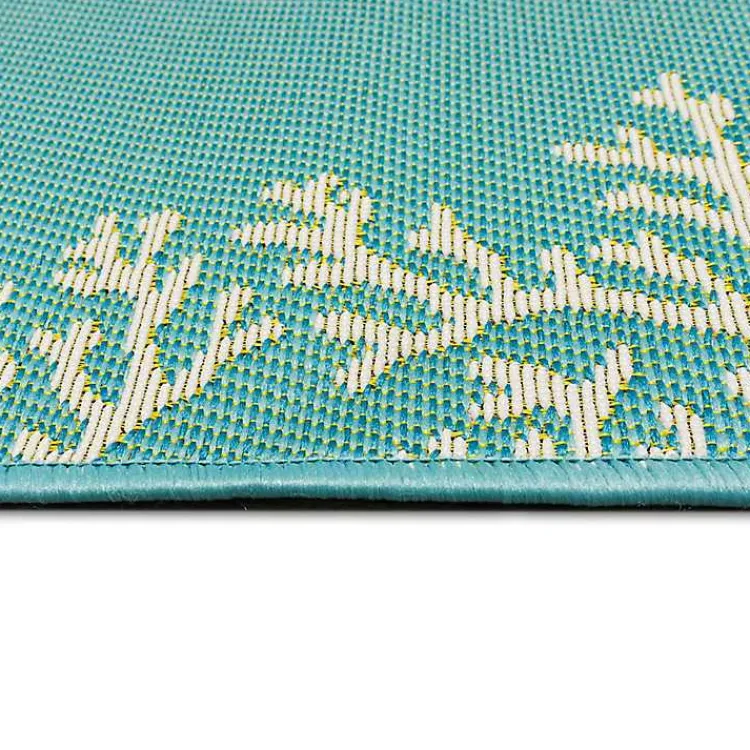 Kirklands Home Turquoise Coral Indoor/Outdoor Rug, 2x3 Clearance