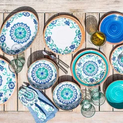 Kirklands Home Turquoise Melamine Rio Serving Bowl New