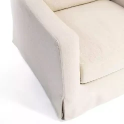 Kirklands Home Upholstered Weekend Swivel Accent Chair Ivory Hot