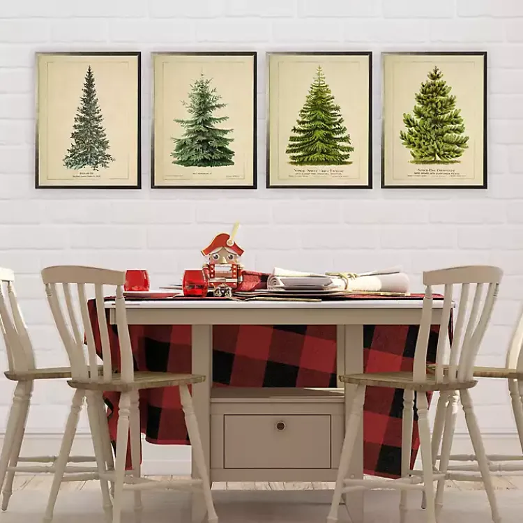 Christmas Art & Wall Decor>Kirklands Home Vintage Fir Tree Framed Art Print