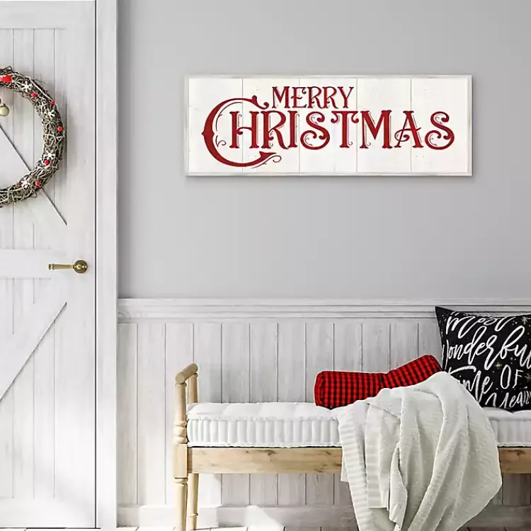 Christmas Art & Wall Decor>Kirklands Home Vintage Merry Christmas Canvas Wall Plaque