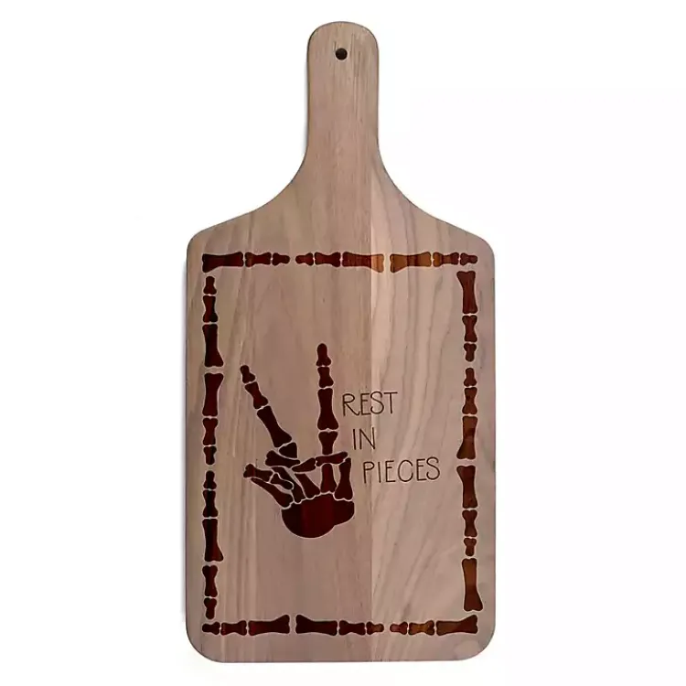 Halloween>Kirklands Home Walnut Rest in Pieces Halloween Cutting Board Brown