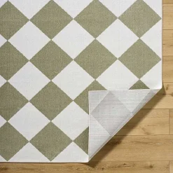 Kirklands Home Warm Gray Checkered Area Rug, 5x7 Outlet