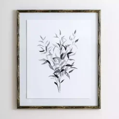 Kirklands Home Watercolor Bamboo Leaves Framed Art Print Outlet