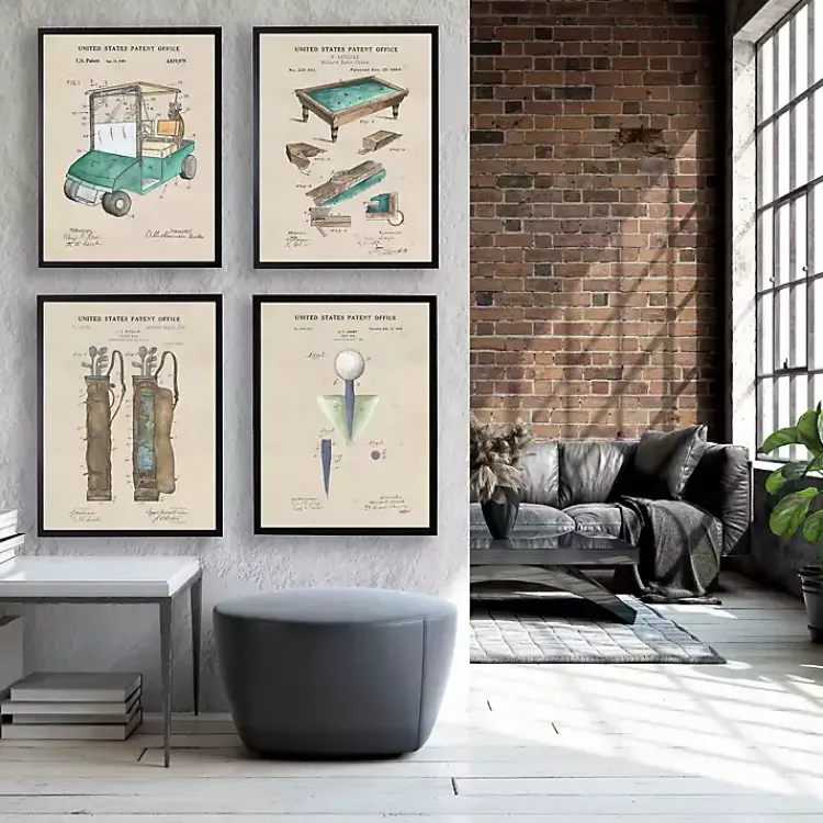 Kirklands Home Watercolor Golf Bag Framed Art Print Tan Sale