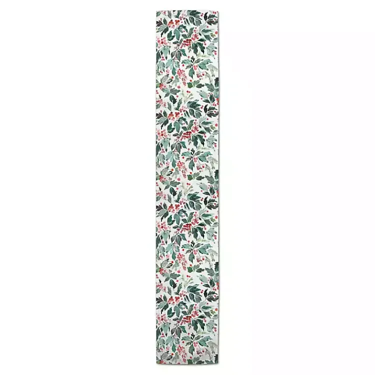 Christmas Dining & Entertaining>Kirklands Home Watercolor Holly Table Runner, 72 in.