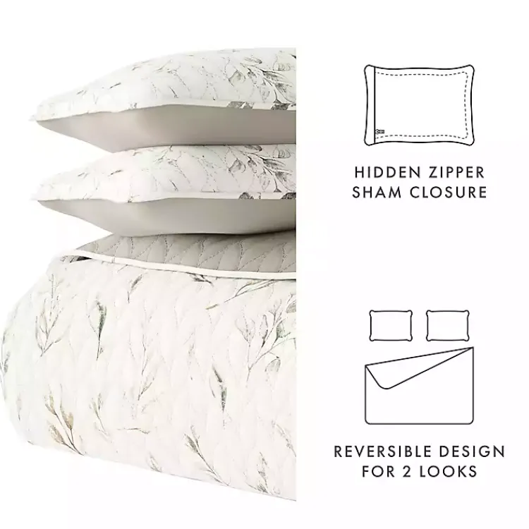 Kirklands Home Watercolor Leaves Reversible 2-pc. Twin Quilt Set Sale