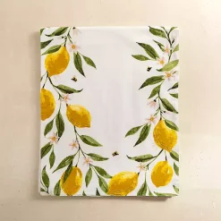 Kirklands Home Watercolor Lemon and Bees Table Runner Outlet