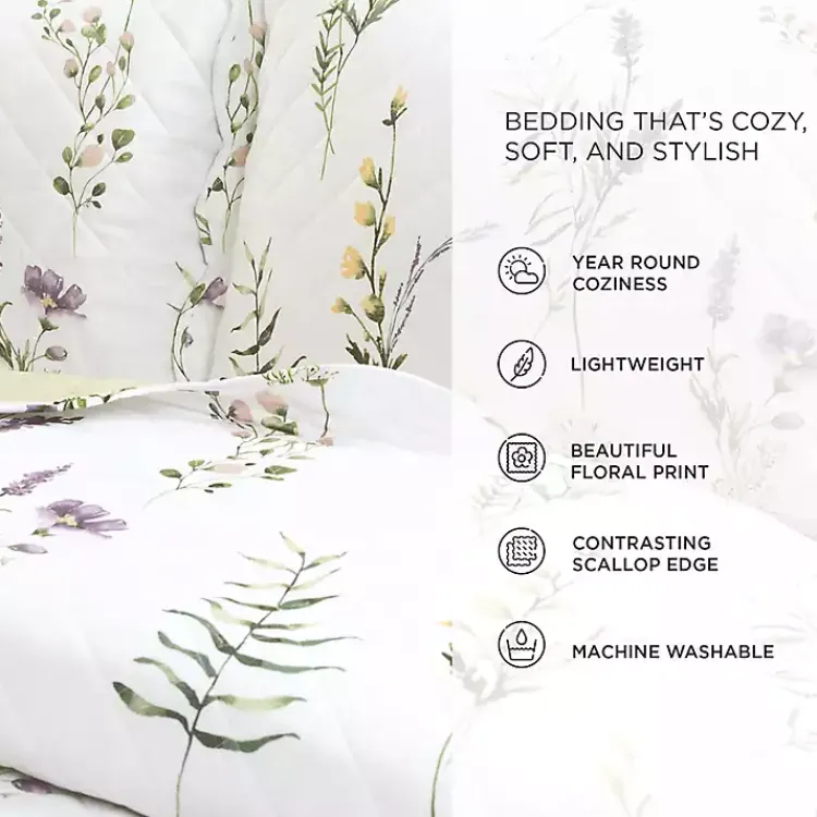 Kirklands Home Watercolor Wildflower 3-pc. Full/Queen Quilt Set