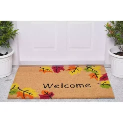 Fall>Kirklands Home Welcome Falling Leaves Doormat, 29x17 in.