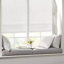 Kirklands Home Basketweave Cordless Roman Shade, 33 in. White Outlet