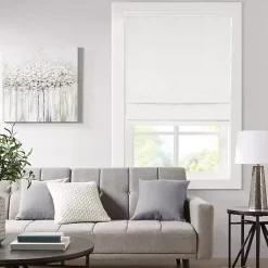 Kirklands Home Basketweave Cordless Roman Shade, 35 in. White Best