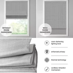 Kirklands Home Basketweave Cordless Roman Shade, 35 in. White Best