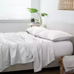 Kirklands Home Chambray 4-pc. Queen Bed Sheet Set White Hot