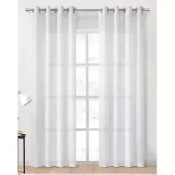 Kirklands Home Diamond Sheer Curtain Panel, 108 in. White Sale