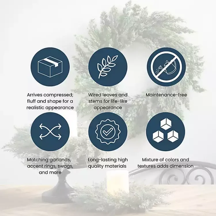 Wreaths>Kirklands Home White Dogwood and Greenery Wreath