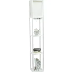Kirklands Home Etagere Shelf Charging Floor Lamp White