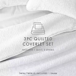 Kirklands Home Floral Stitch 3-pc. King Quilt Set White Best