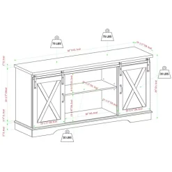 Kirklands Home Oak Sliding Barn Door TV Stand White Hot