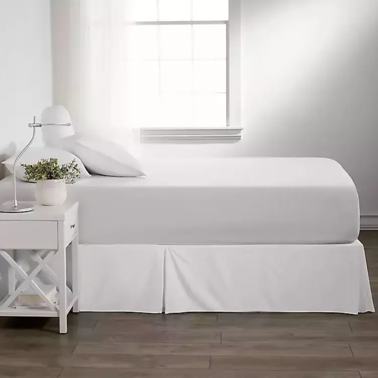 Kirklands Home Pleated Microfiber Twin Bed Skirt White Outlet