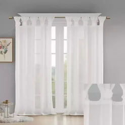 Kirklands Home Rosette Tab Top Curtain Panel, 63 in. White Best