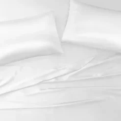 Kirklands Home Satin King 2-pc. Pillow Case Set White New