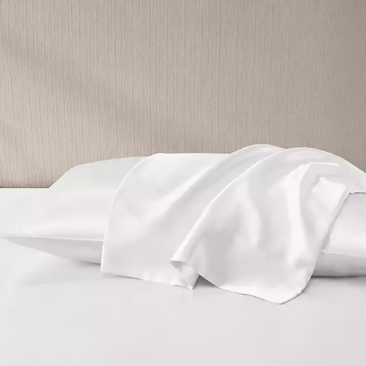 Kirklands Home Satin King 2-pc. Pillow Case Set White New